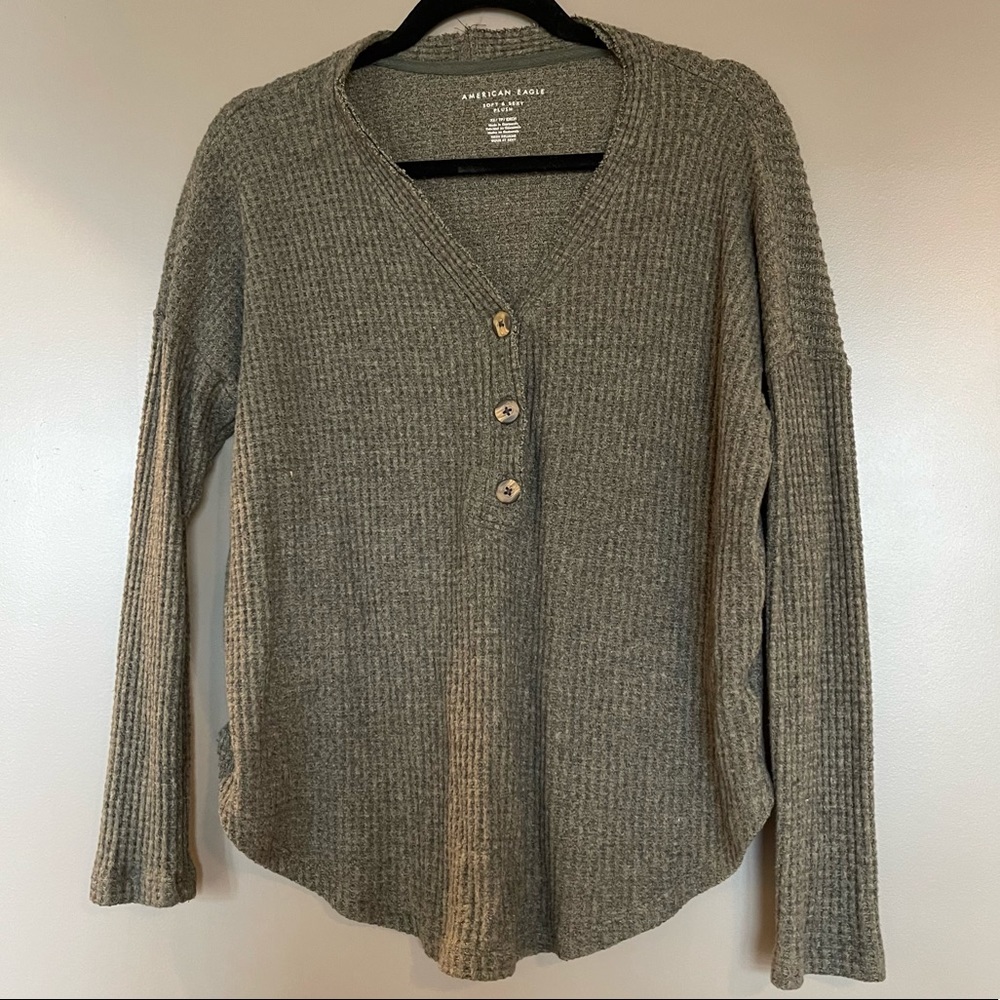 American Eagle AE Soft & Sexy Plush Long Sleeve Henley